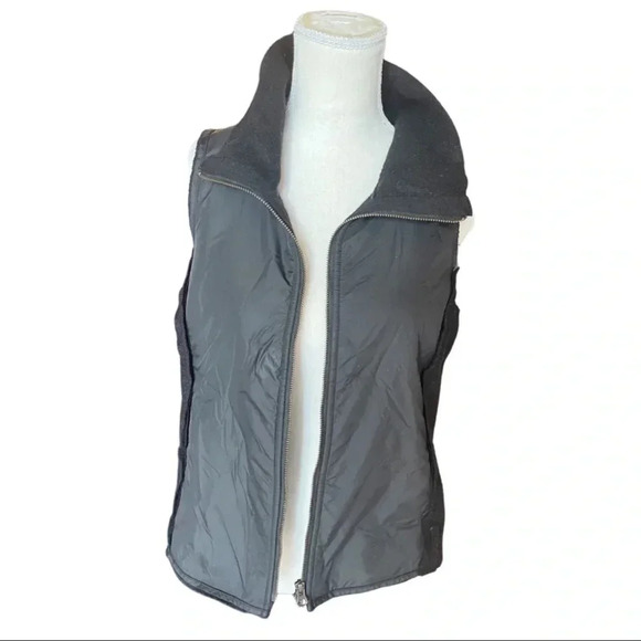 Eileen Fisher Boiled Wool & Nylon Mixed-Media Stand-Collar Zip Vest - Picture 5 of 10